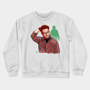 Seth Rogan - An illustration by Paul Cemmick Crewneck Sweatshirt